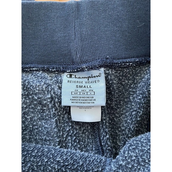 Champion Reverse Weave Blue Retro Spell Out Fleece Lined Womens Joggers Small - Picture 7 of 8